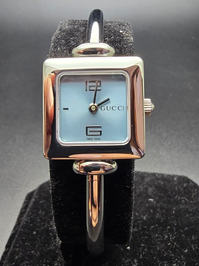 電池交換済 研磨済 グッチ GUCCI 1900L ブルーサンレイ文字盤