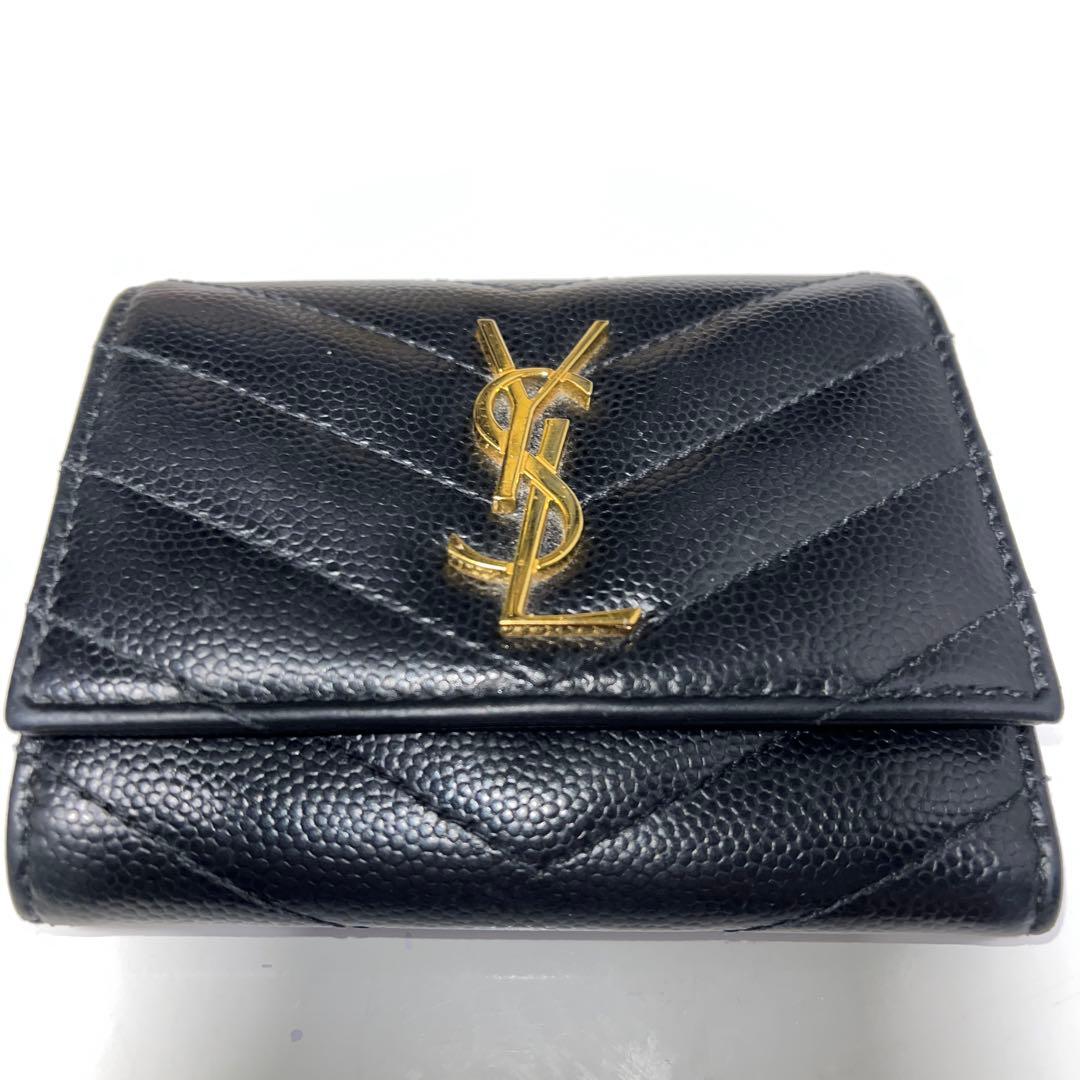 美品　ysl キルティング　サンローラン　キーケース