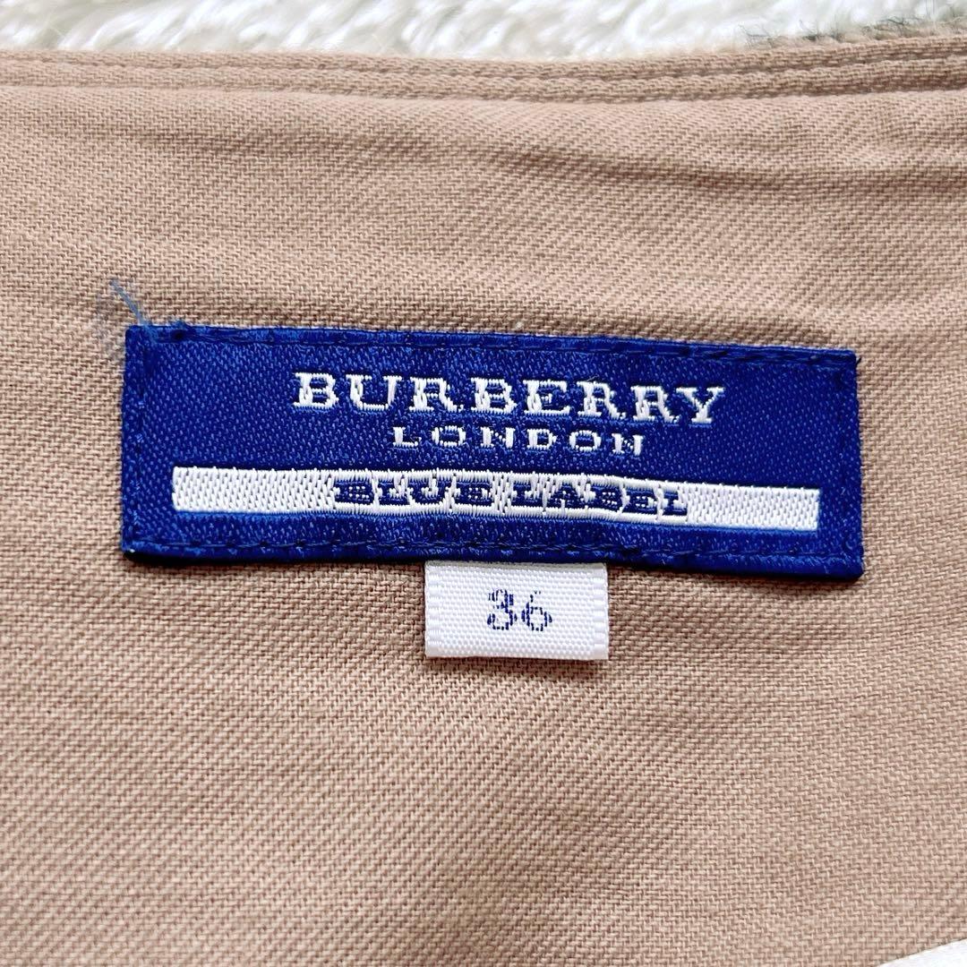 BURBERRY BLUE LABELノバチェックウールスカート　ホースロゴ刺繍