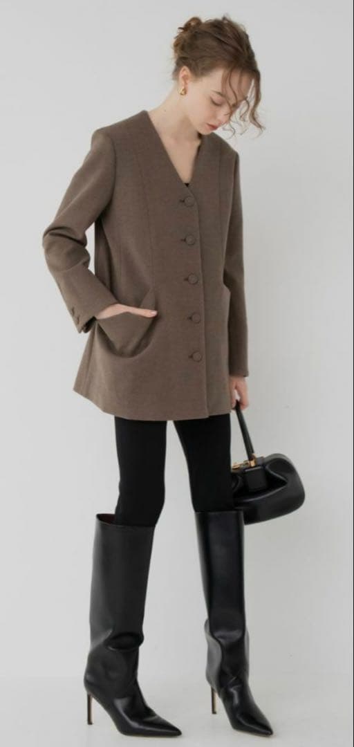 2点セット★メゾンドドルチェnoble jacket/brown &ファーコート