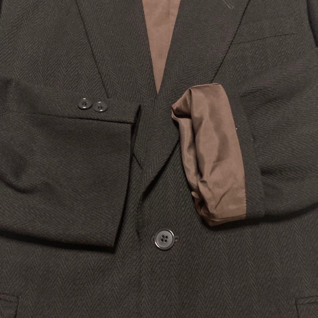 INTERMEZZO ツイードセットアップダークブラウン　ダーバン　ヘリンボーン
