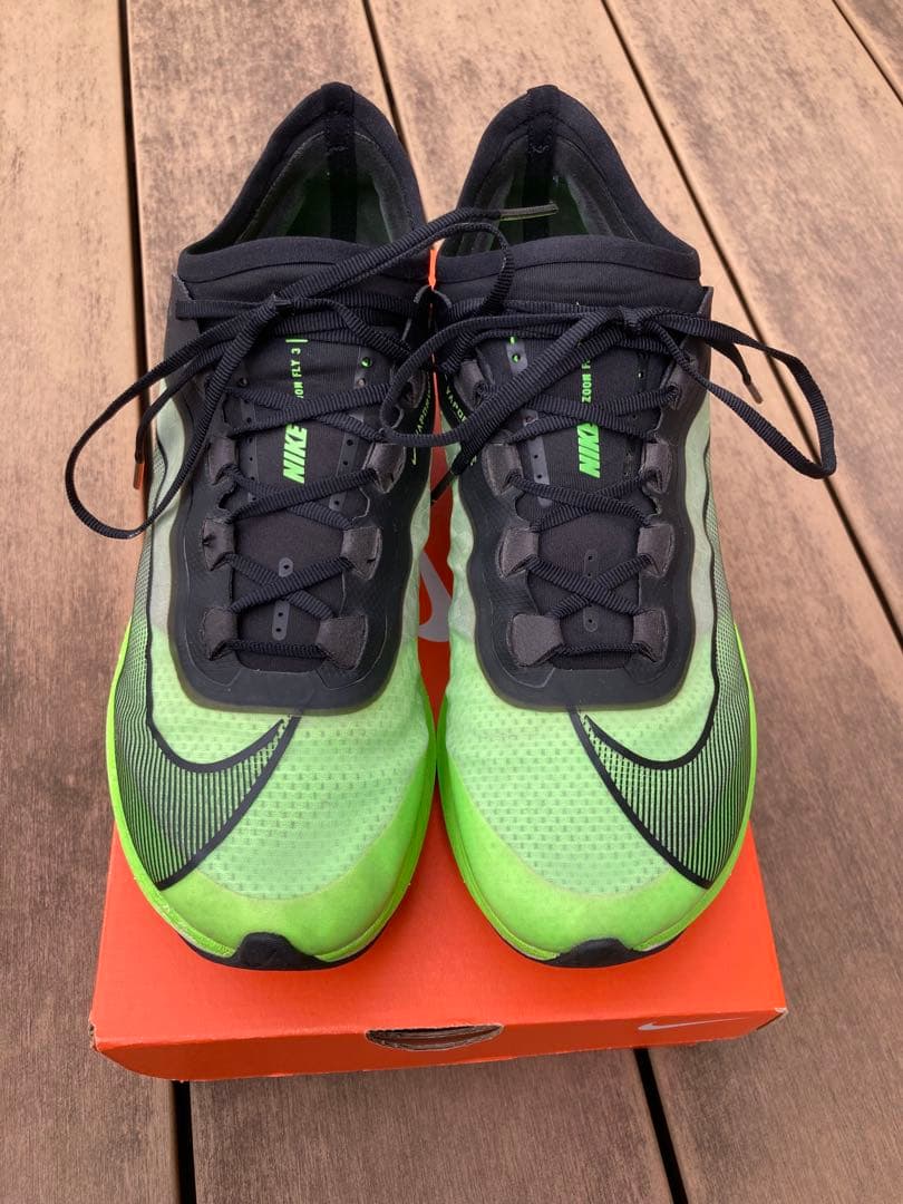 Nike zoom fly 3 26.5cm ランニング 緑 白 黒