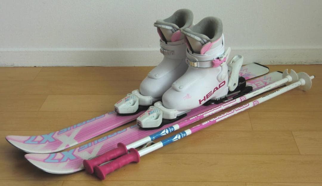 ■■送料無料■XERES■子供用スキーセット■90/17.5■WAX済■女の子■