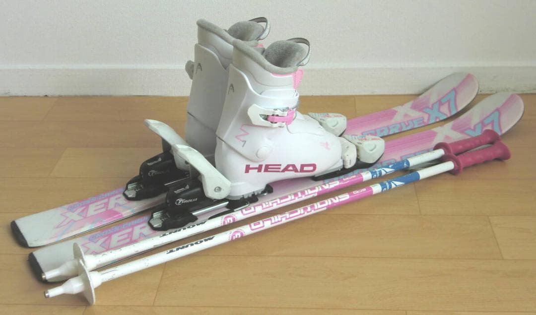■■送料無料■XERES■子供用スキーセット■90/17.5■WAX済■女の子■