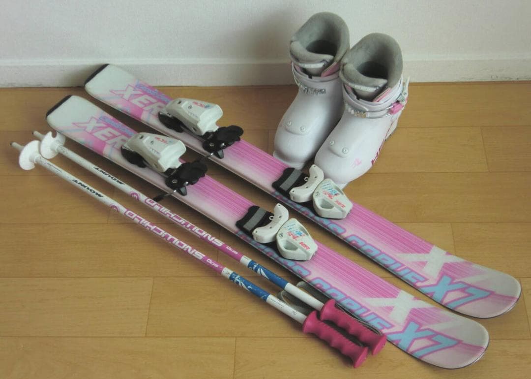 ■■送料無料■XERES■子供用スキーセット■90/17.5■WAX済■女の子■