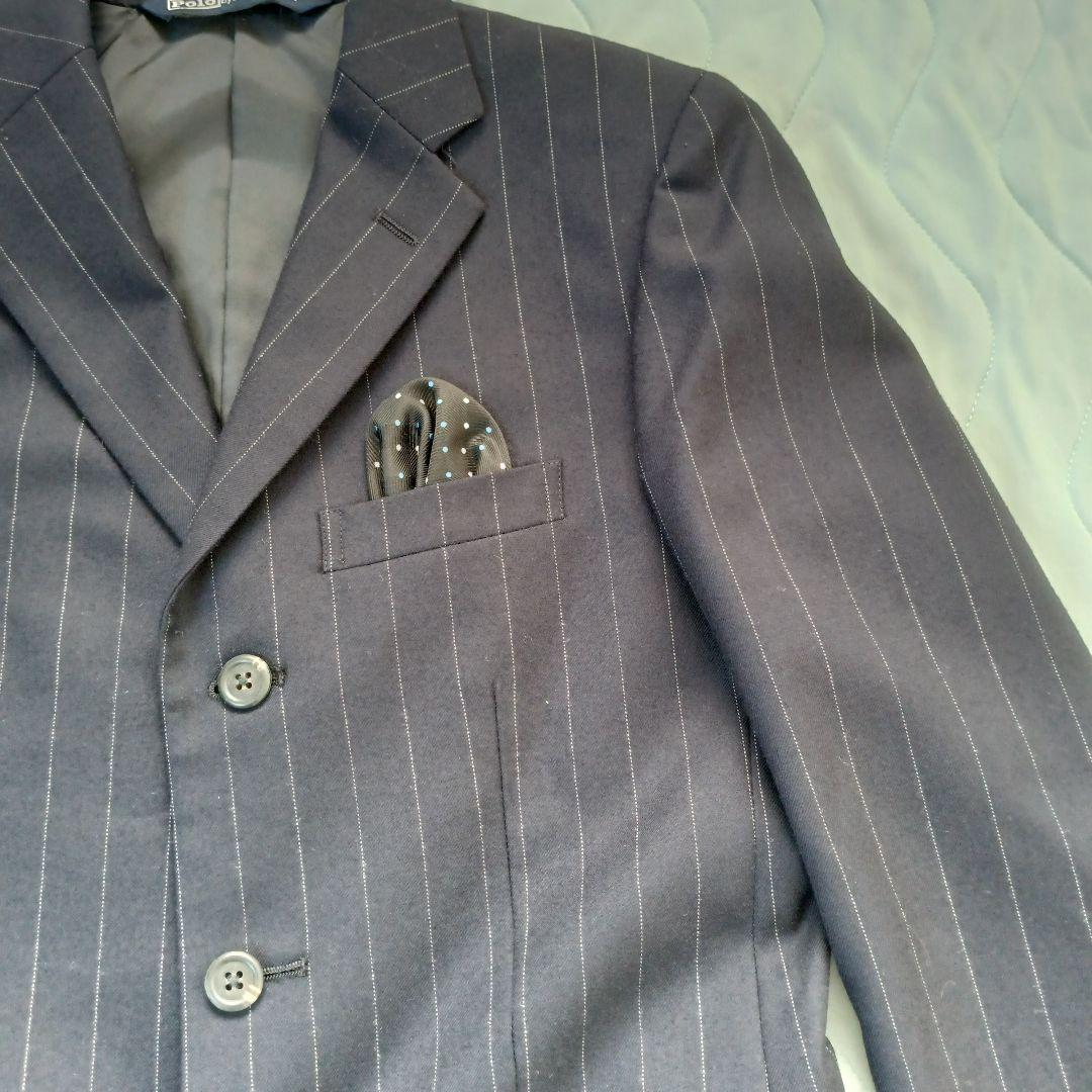 ラルフローレン フォーマルスーツ 150 ネイビー ストライプ ジャケット