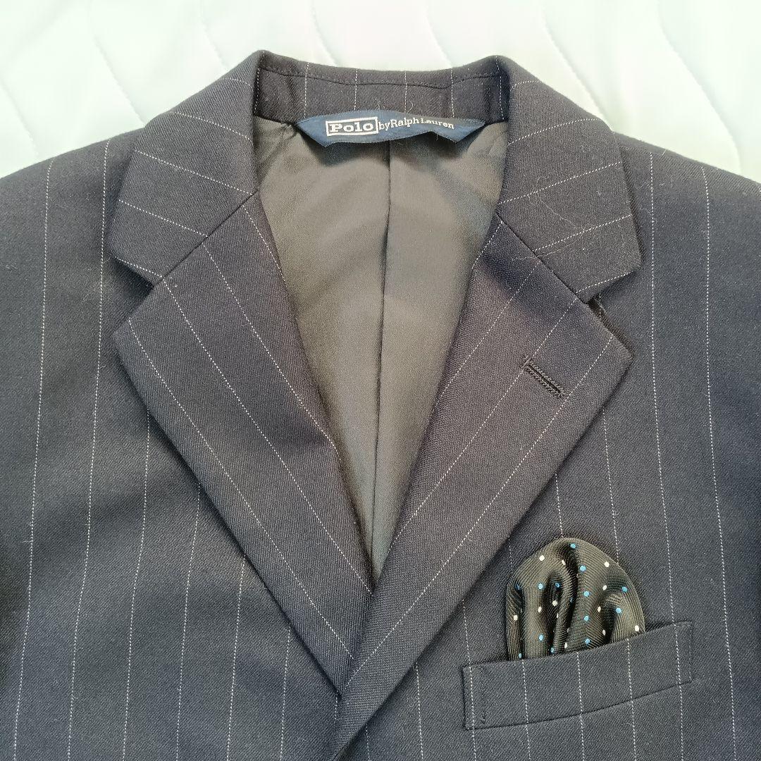 ラルフローレン フォーマルスーツ 150 ネイビー ストライプ ジャケット