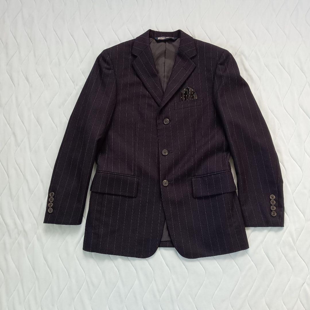 ラルフローレン フォーマルスーツ 150 ネイビー ストライプ ジャケット