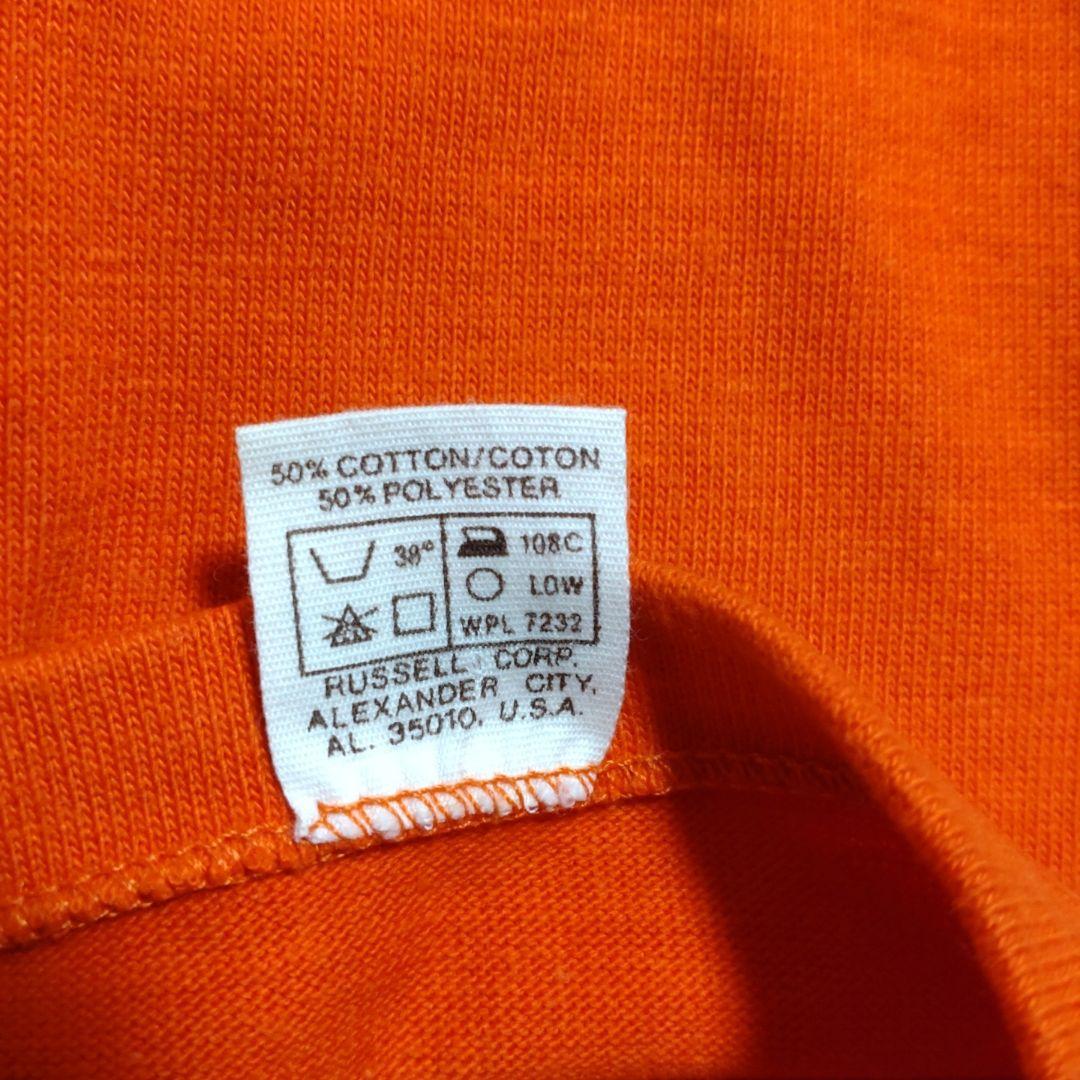 Russell Athletic 金タグ フットボールTシャツ オレンジ