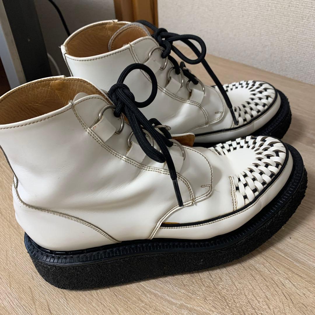 おすすめ品e coxハイカットラバーソール(UK6)ホワイト(中古品)