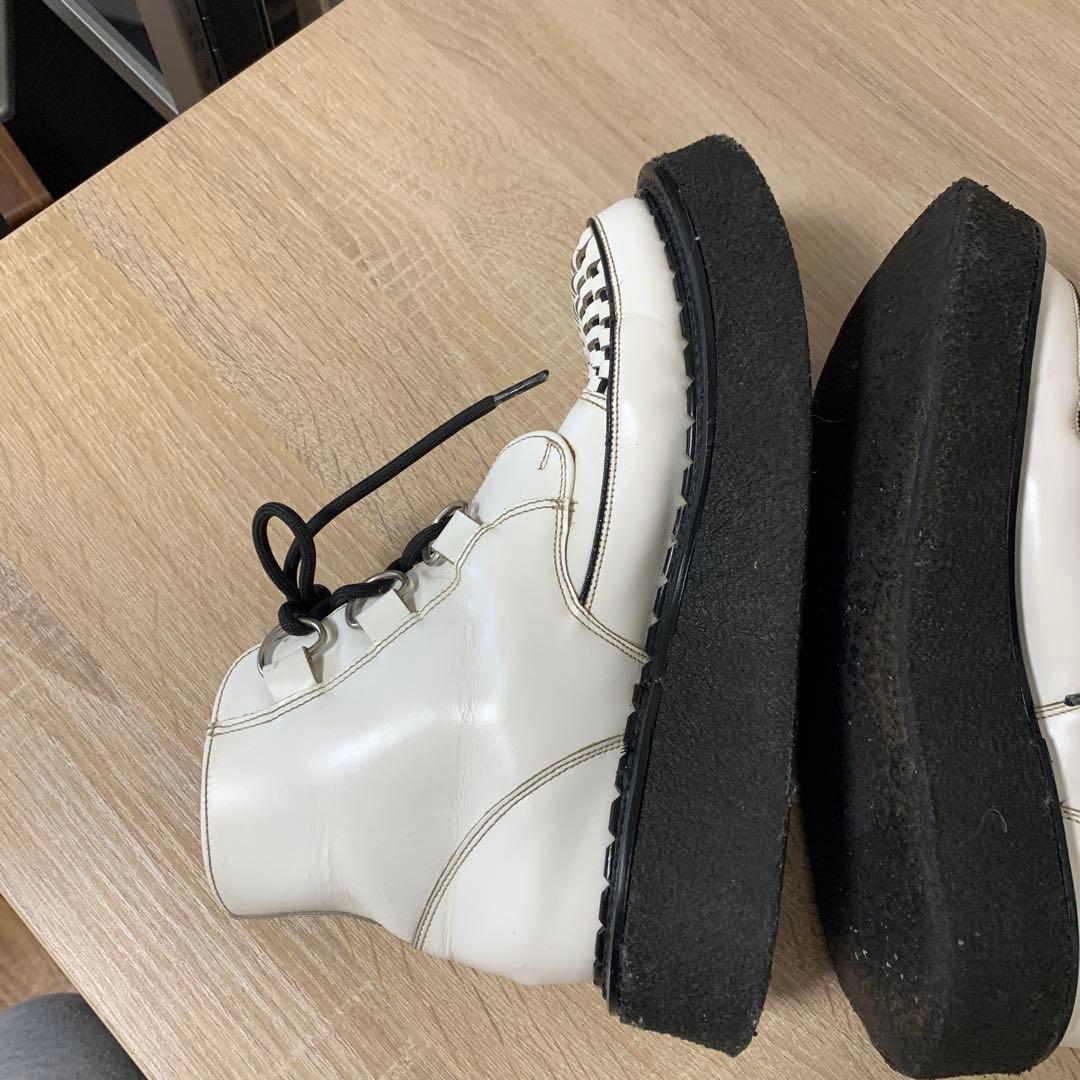 おすすめ品e coxハイカットラバーソール(UK6)ホワイト(中古品)