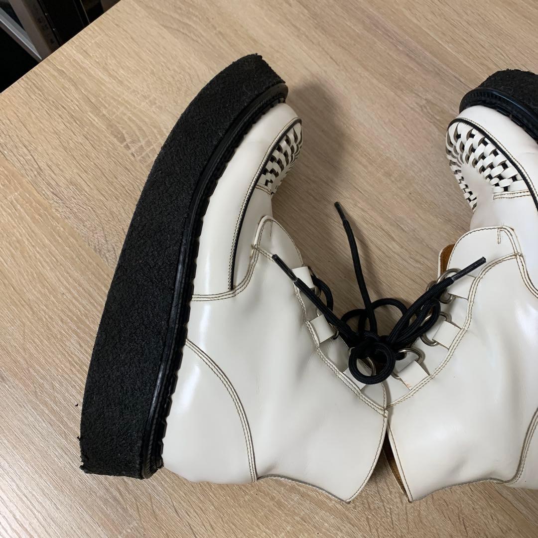 おすすめ品e coxハイカットラバーソール(UK6)ホワイト(中古品)