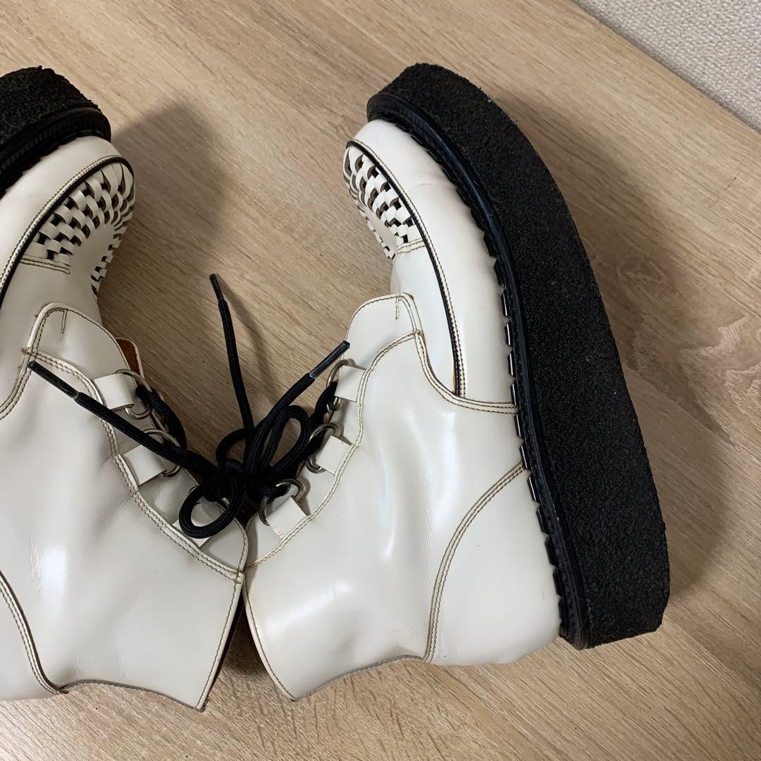 おすすめ品e coxハイカットラバーソール(UK6)ホワイト(中古品)