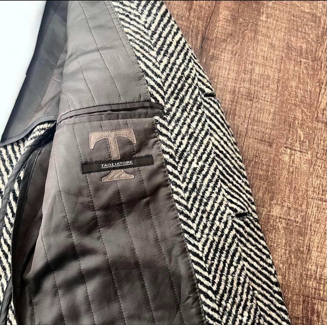 <美品>TAGLIATORE ヘリンボーン チェスターコート サイズ48