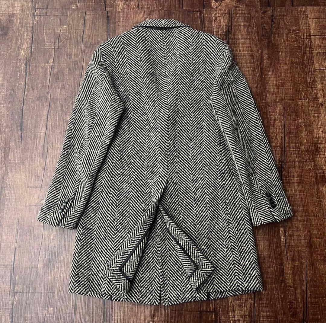 <美品>TAGLIATORE ヘリンボーン チェスターコート サイズ48