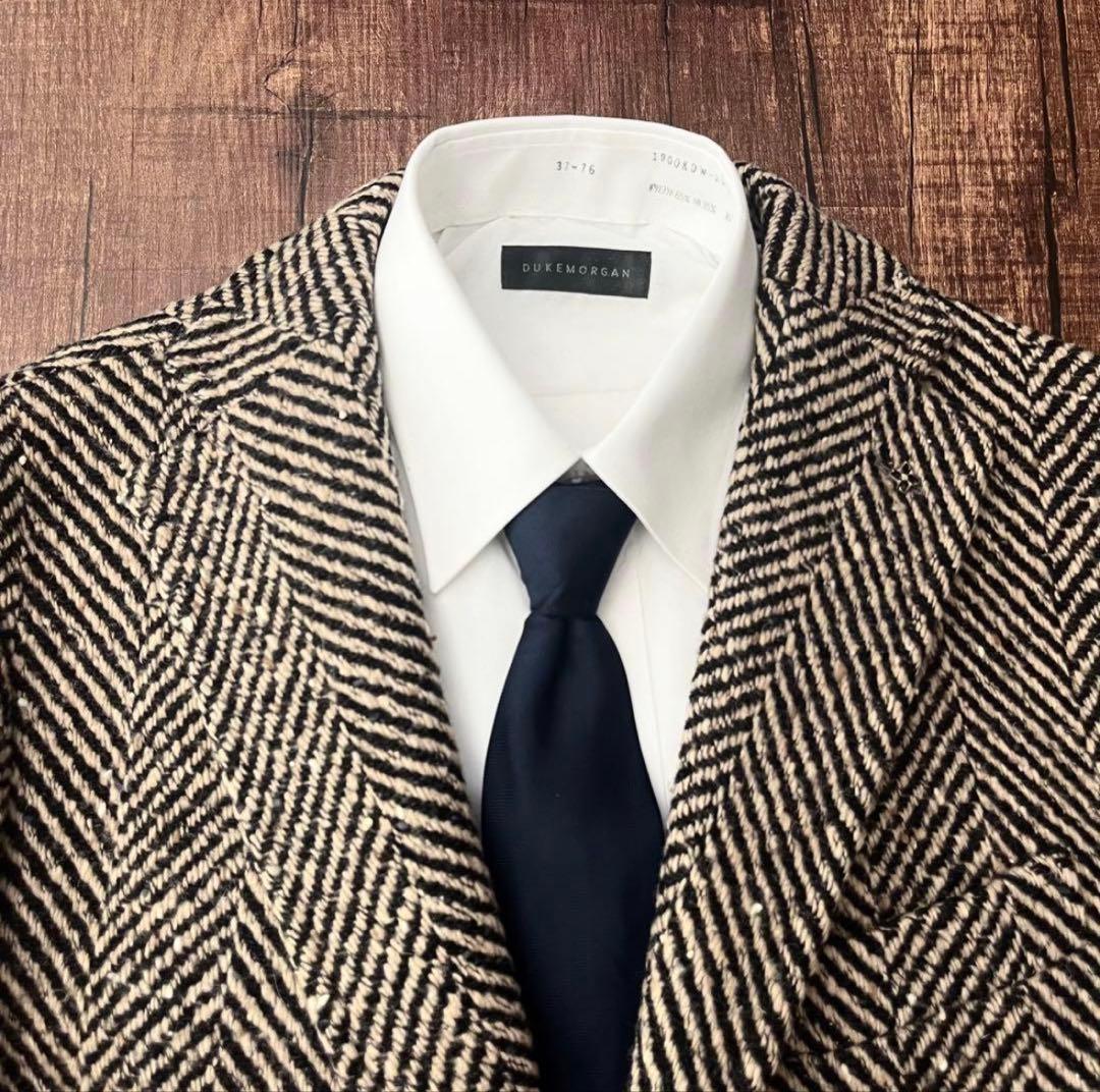 <美品>TAGLIATORE ヘリンボーン チェスターコート サイズ48