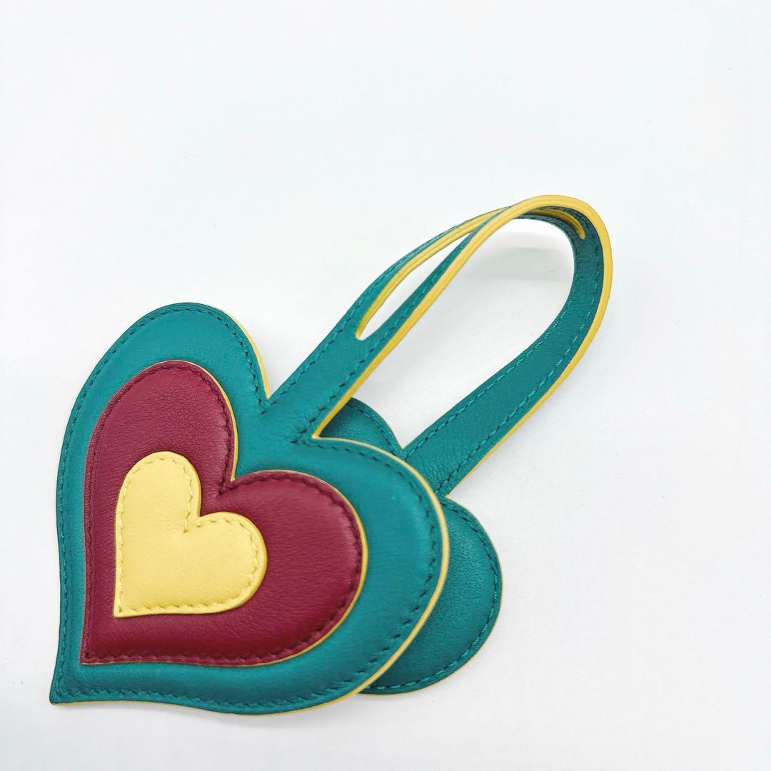 DELVAUX デルヴォー バッグチャームハートモチーフ グリーン★C86