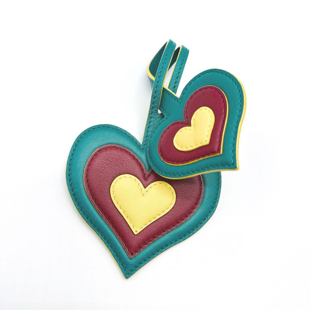 DELVAUX デルヴォー バッグチャームハートモチーフ グリーン★C86