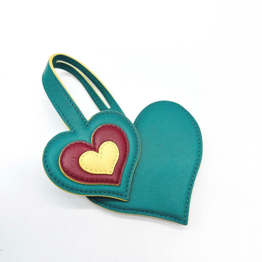 DELVAUX デルヴォー バッグチャームハートモチーフ グリーン★C86