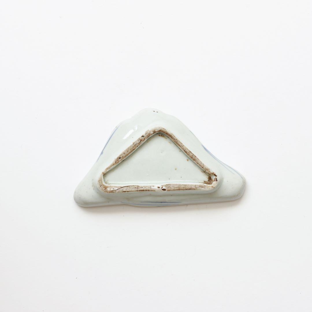 古伊万里　伊万里　江戸　中期　富士山形　扇面形　変形皿　小皿　手塩皿　2客セット