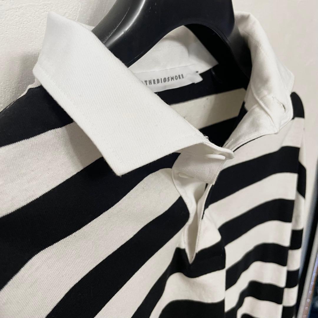 【美品 日本製】COGTHEBIGSMOKE 長袖ポロシャツ 白黒 ボーダー