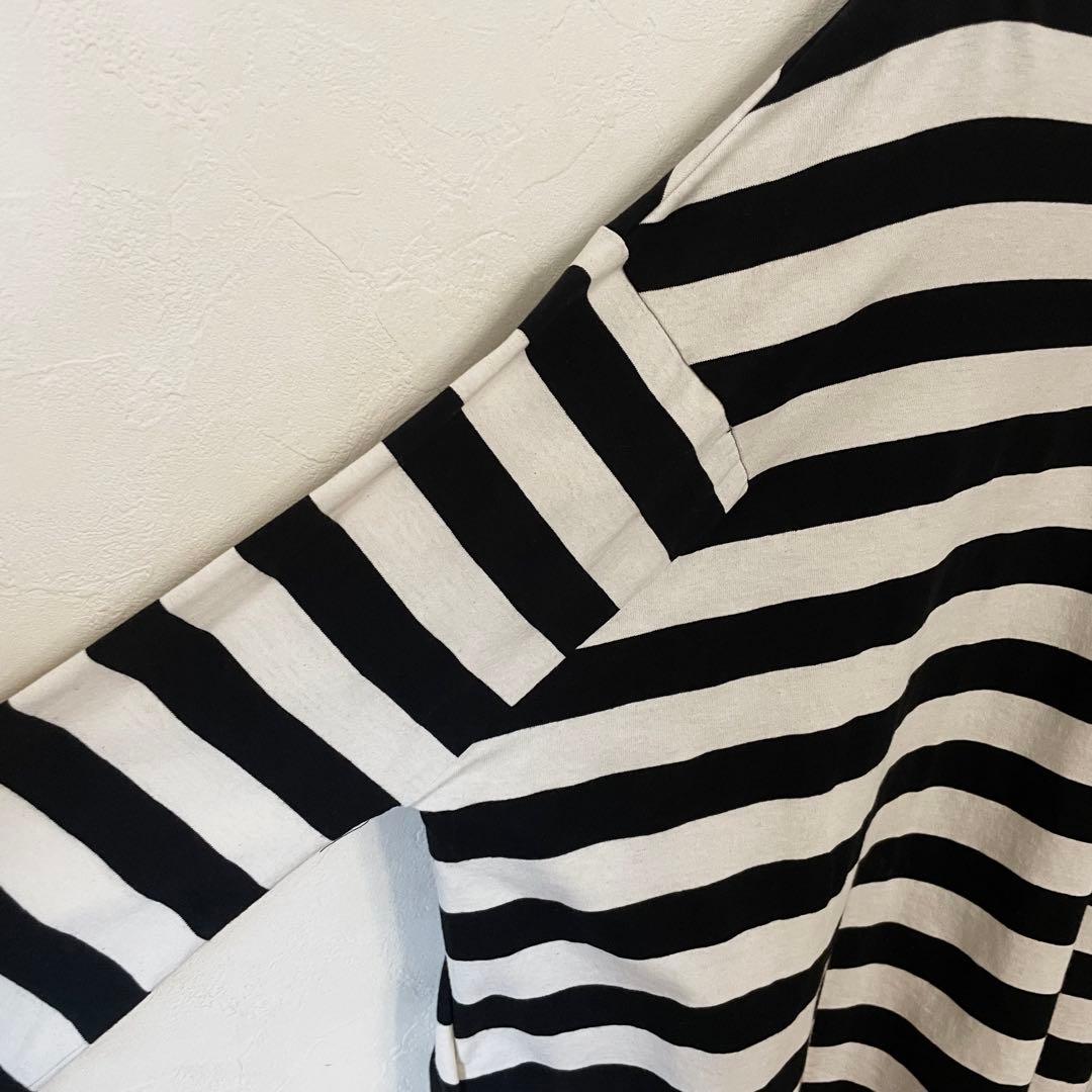 【美品 日本製】COGTHEBIGSMOKE 長袖ポロシャツ 白黒 ボーダー