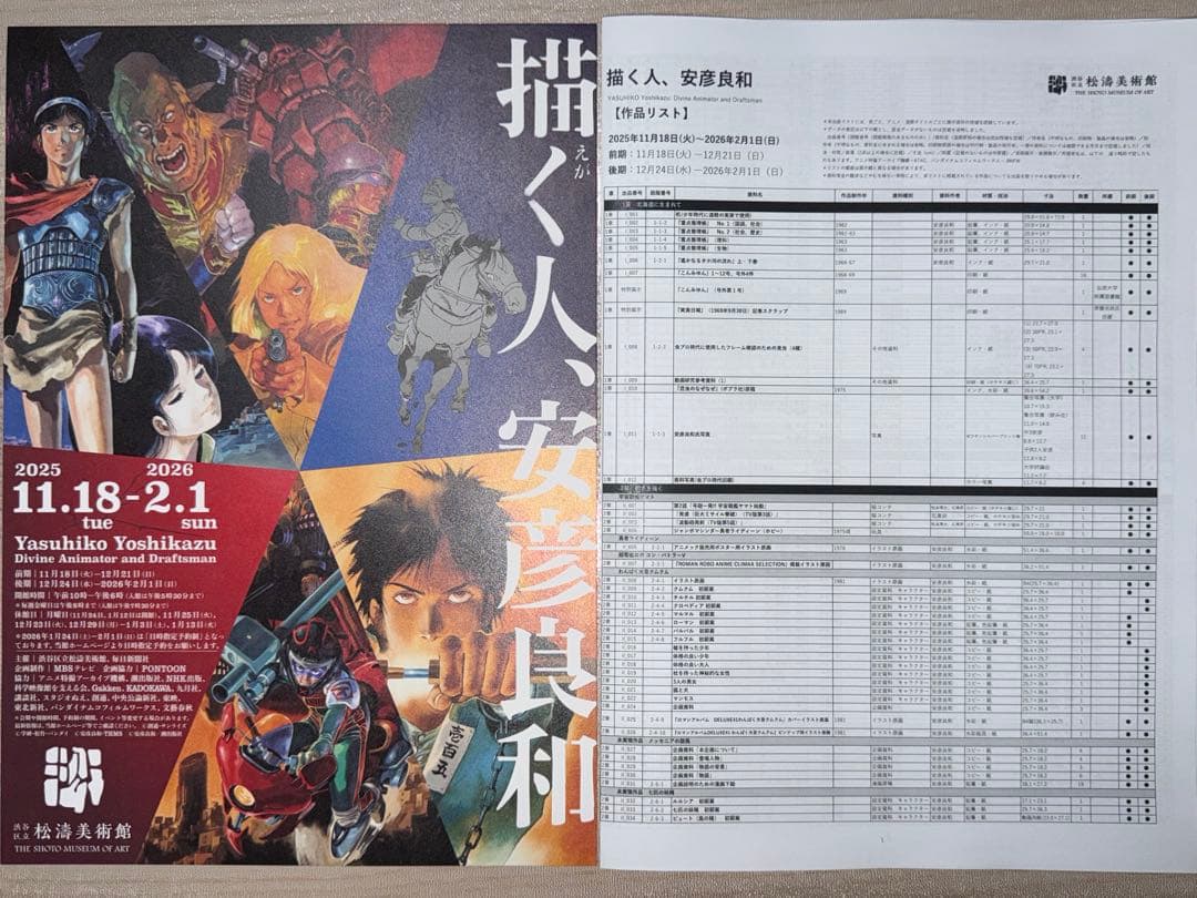 描く人、安彦良和　展覧会公式図録　フライヤー・作品リスト付き