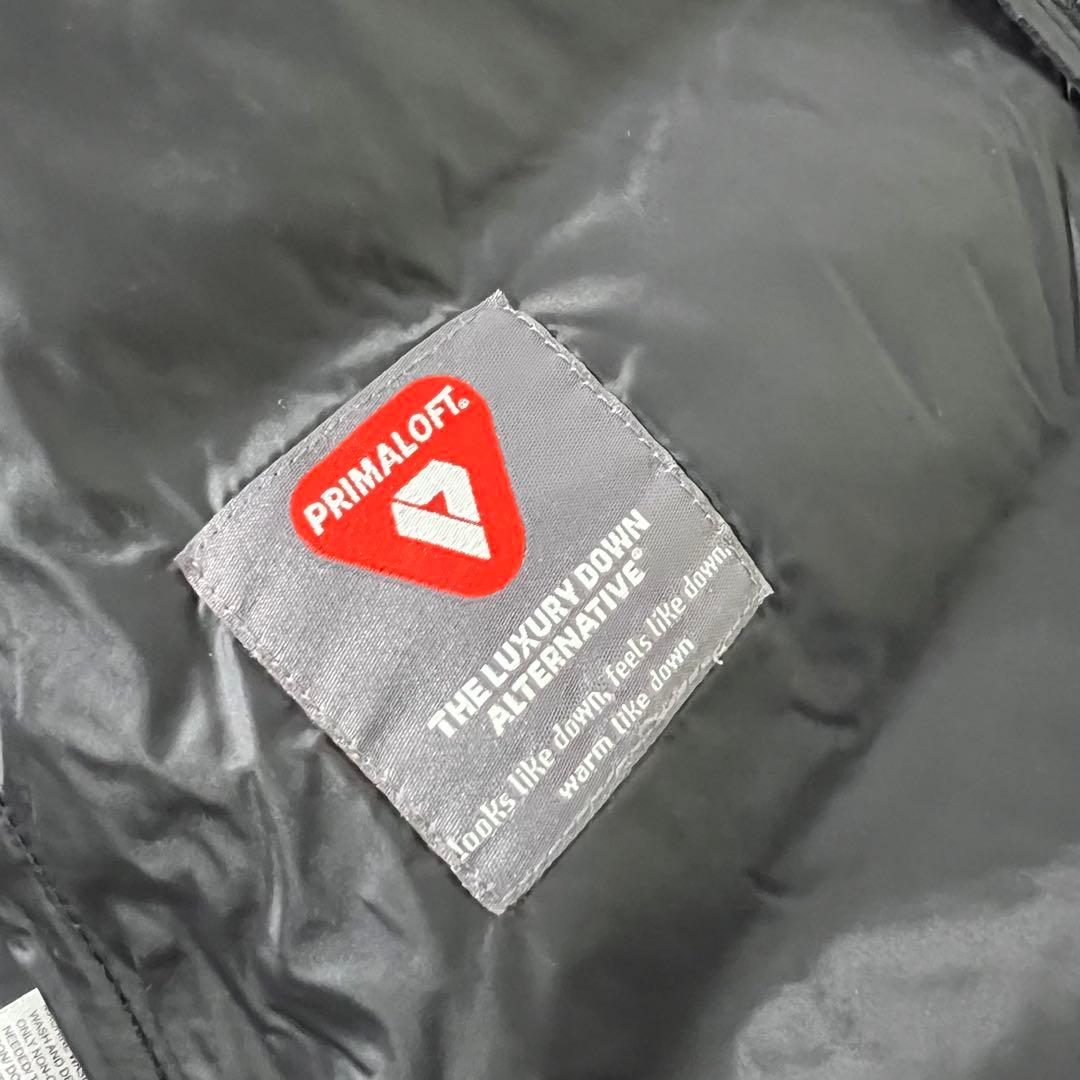 GAP ギャップ ダウンベスト フード ファー 黒 光沢 Y2K 平成ギャル