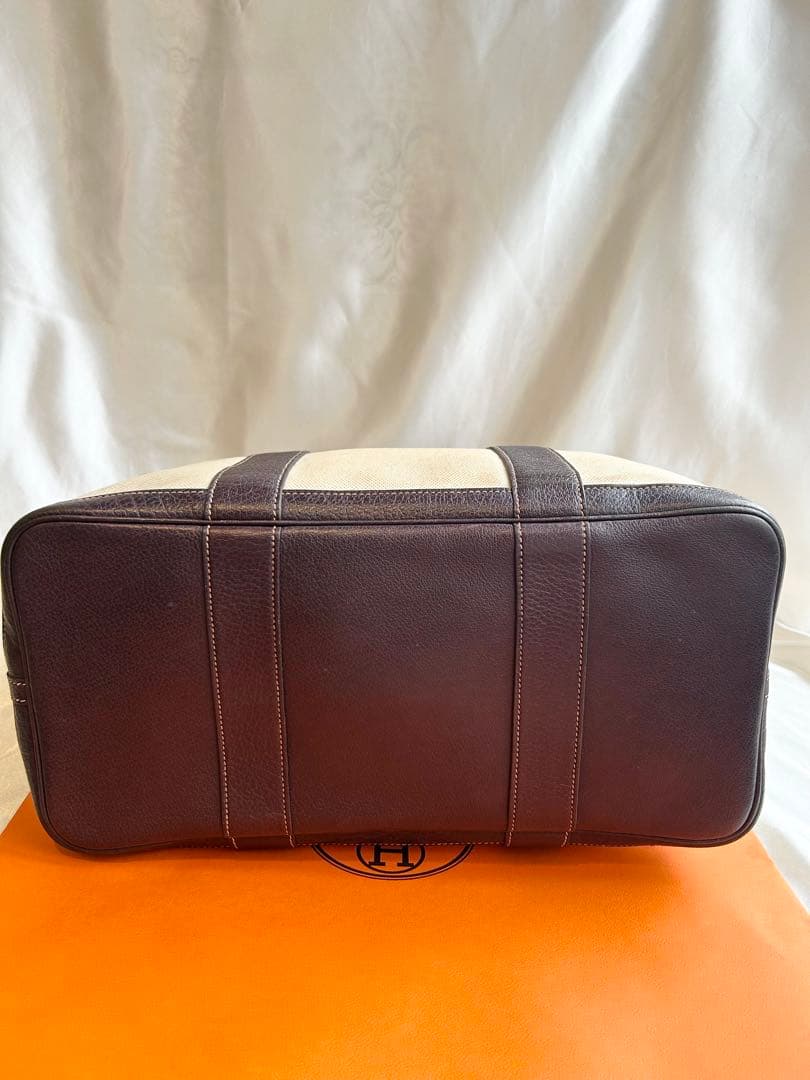 HERMES エルメス　ガーデンパーティPM キャンバストート　T刻印