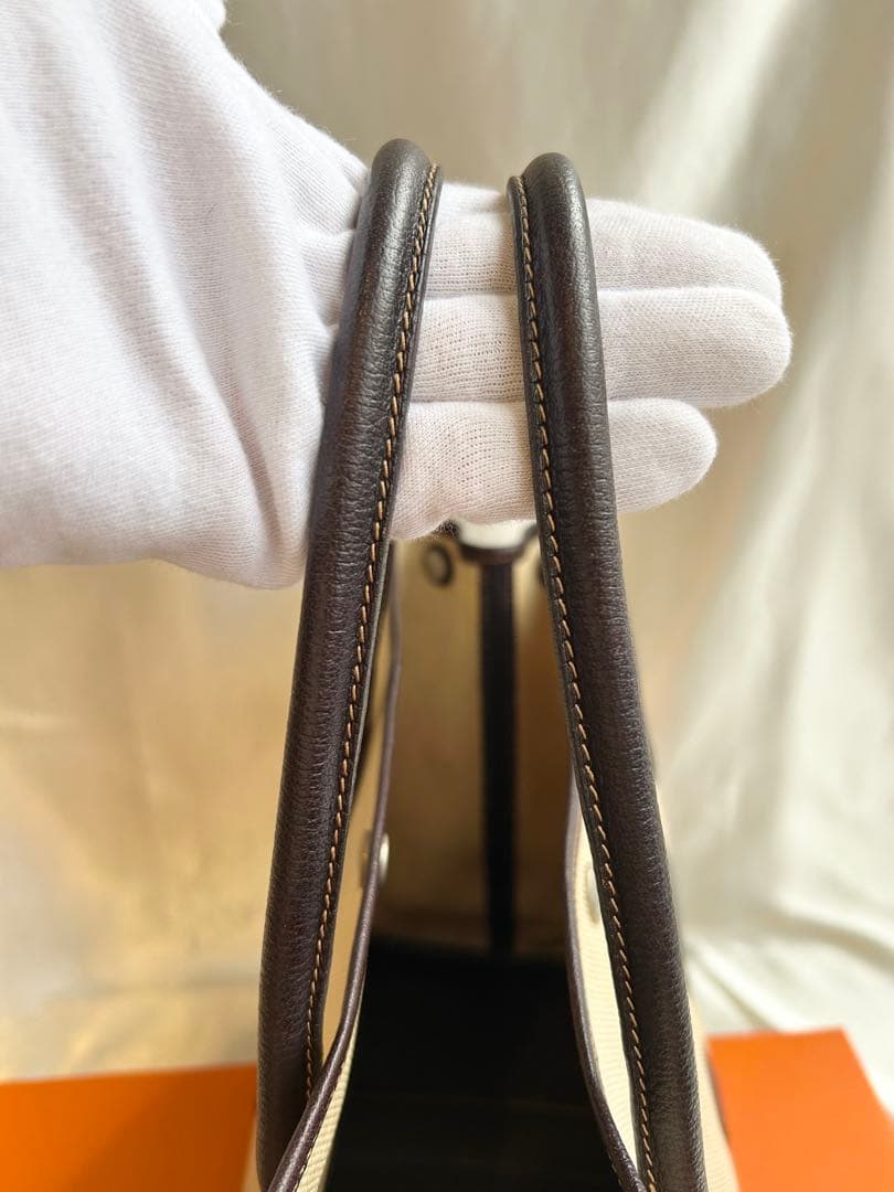 HERMES エルメス　ガーデンパーティPM キャンバストート　T刻印