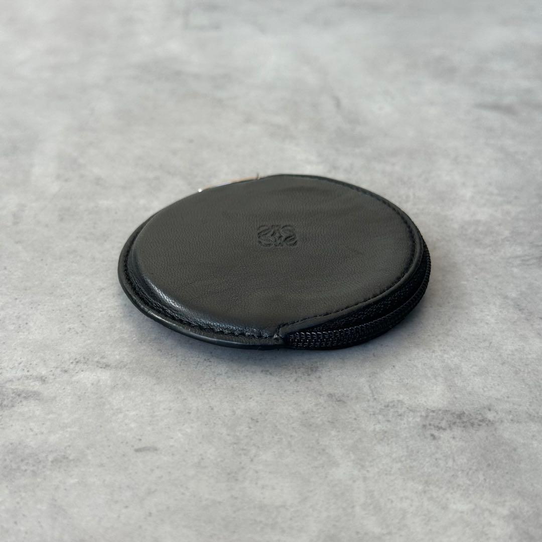 LOEWE アナグラム　ラウンド　ケース　本革レザー　黒