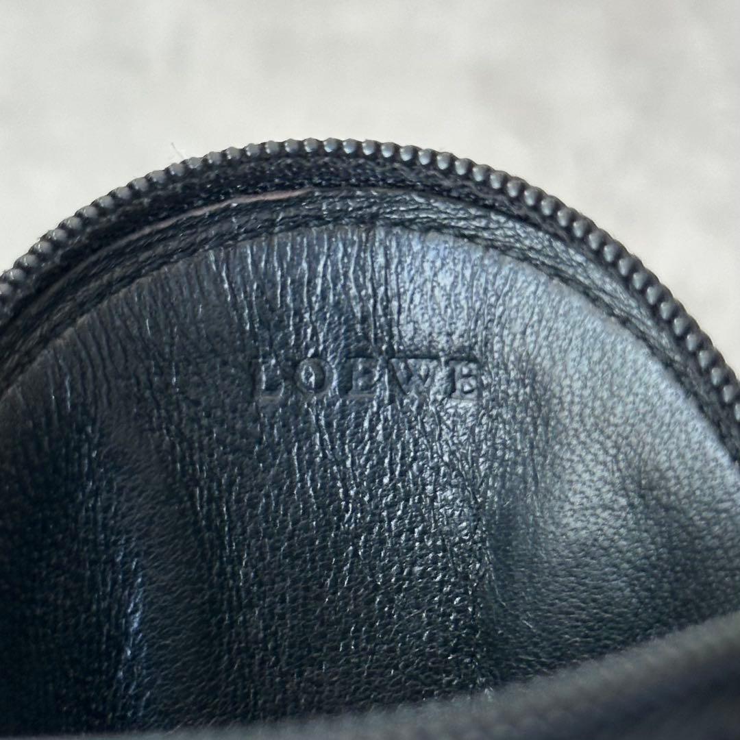 LOEWE アナグラム　ラウンド　ケース　本革レザー　黒