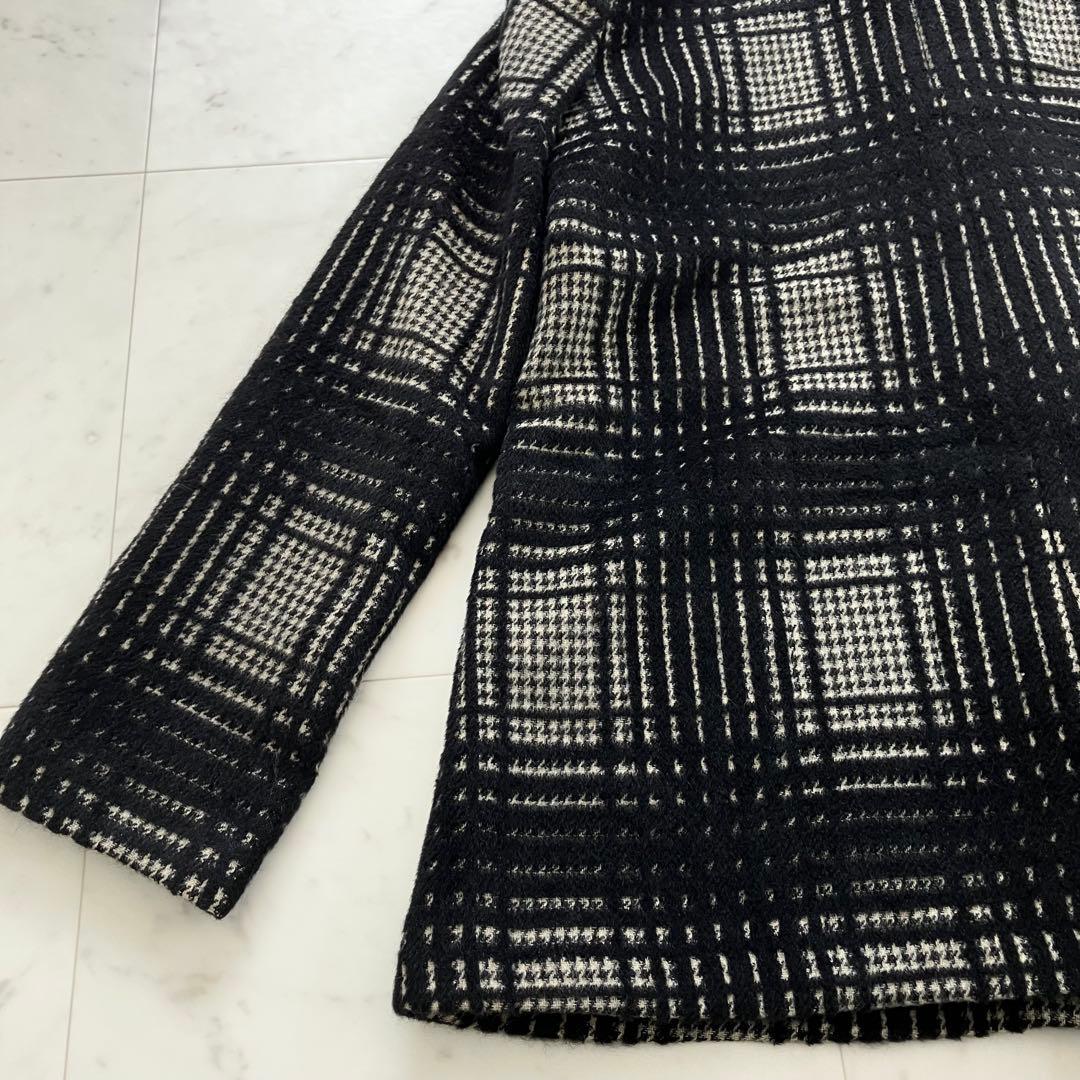 美品 シビラ ポンチョ ショートコート ウールアンゴラ ブルーフォックスファーM