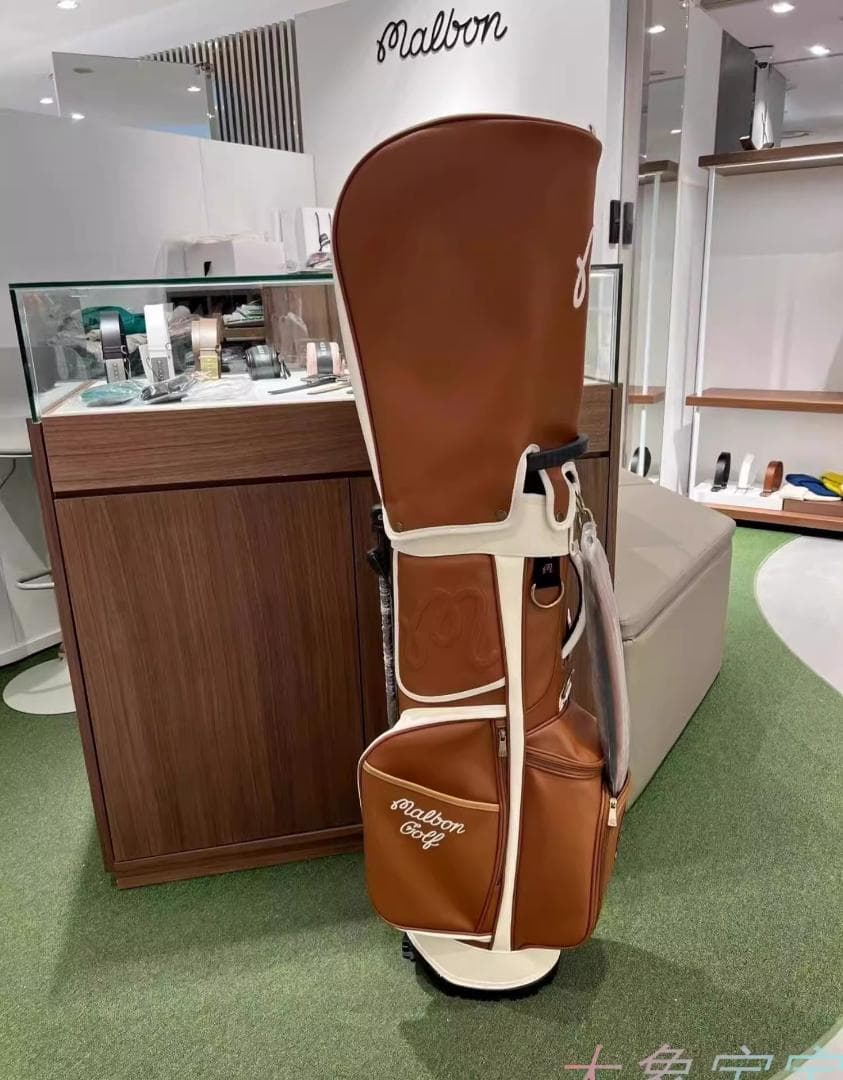 Malbon ゴルフバッグ立式スタンド式 ピンストライプ調 ロゴデザイン即購入可