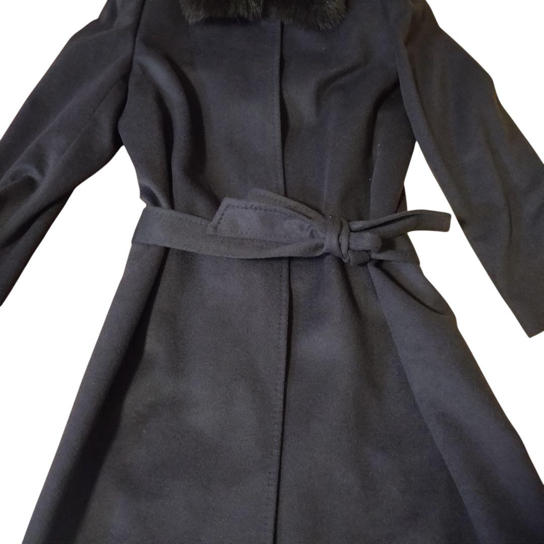 【カシミヤ100% ブルーフォックス】 I'hiver ロングコート ベルト付き