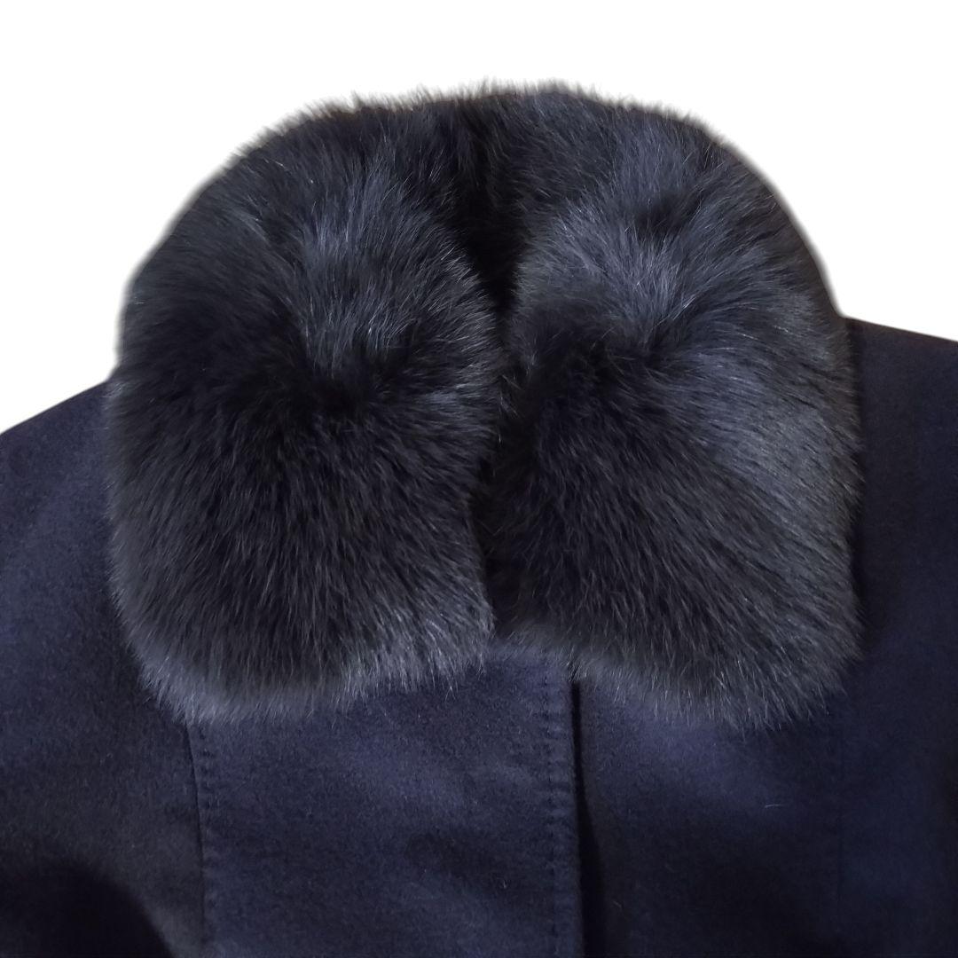 【カシミヤ100% ブルーフォックス】 I'hiver ロングコート ベルト付き