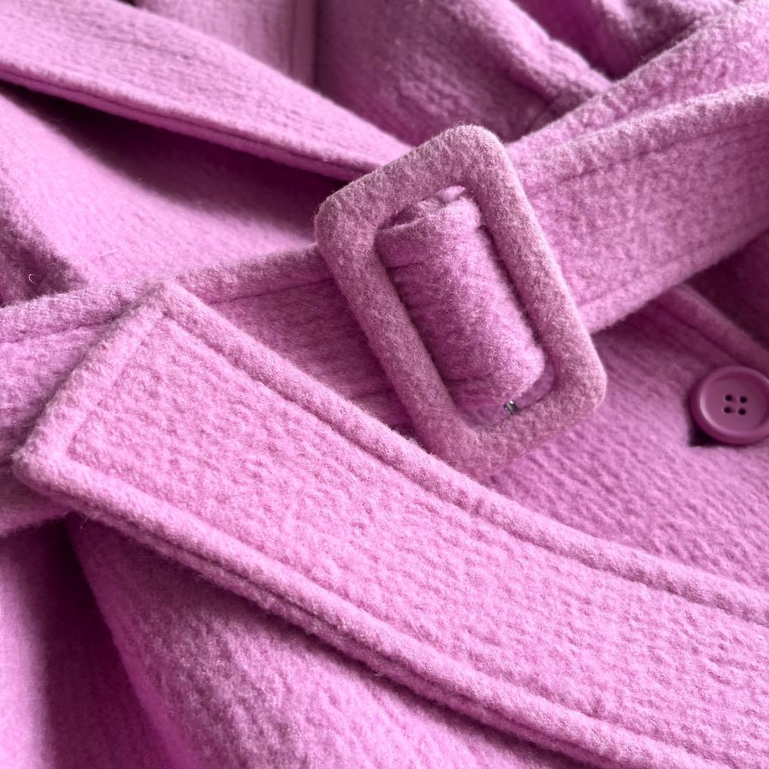 ルシェルブルー　ビッグカラーコート　ベルテッド