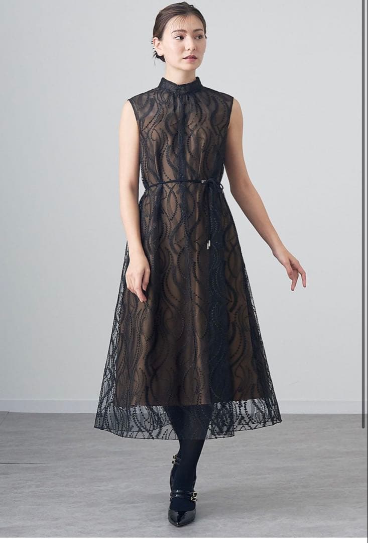 アナイ サイズ38 ホリデーコレクション　ラメチュールスタンド ワンピース