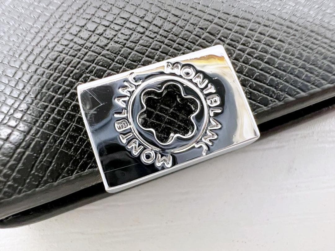美品　MONTBLANC　モンブラン　グレインレザー　マネークリップ　黒