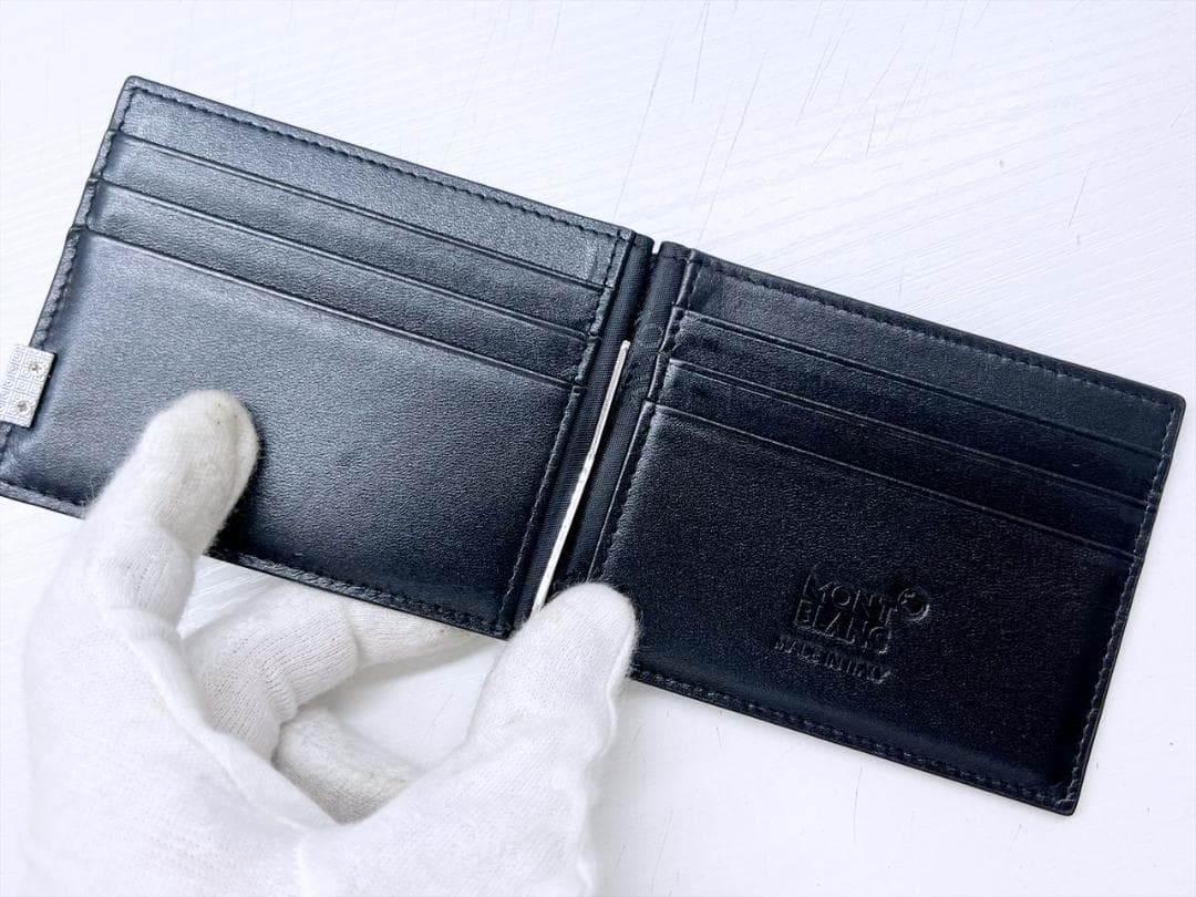 美品　MONTBLANC　モンブラン　グレインレザー　マネークリップ　黒