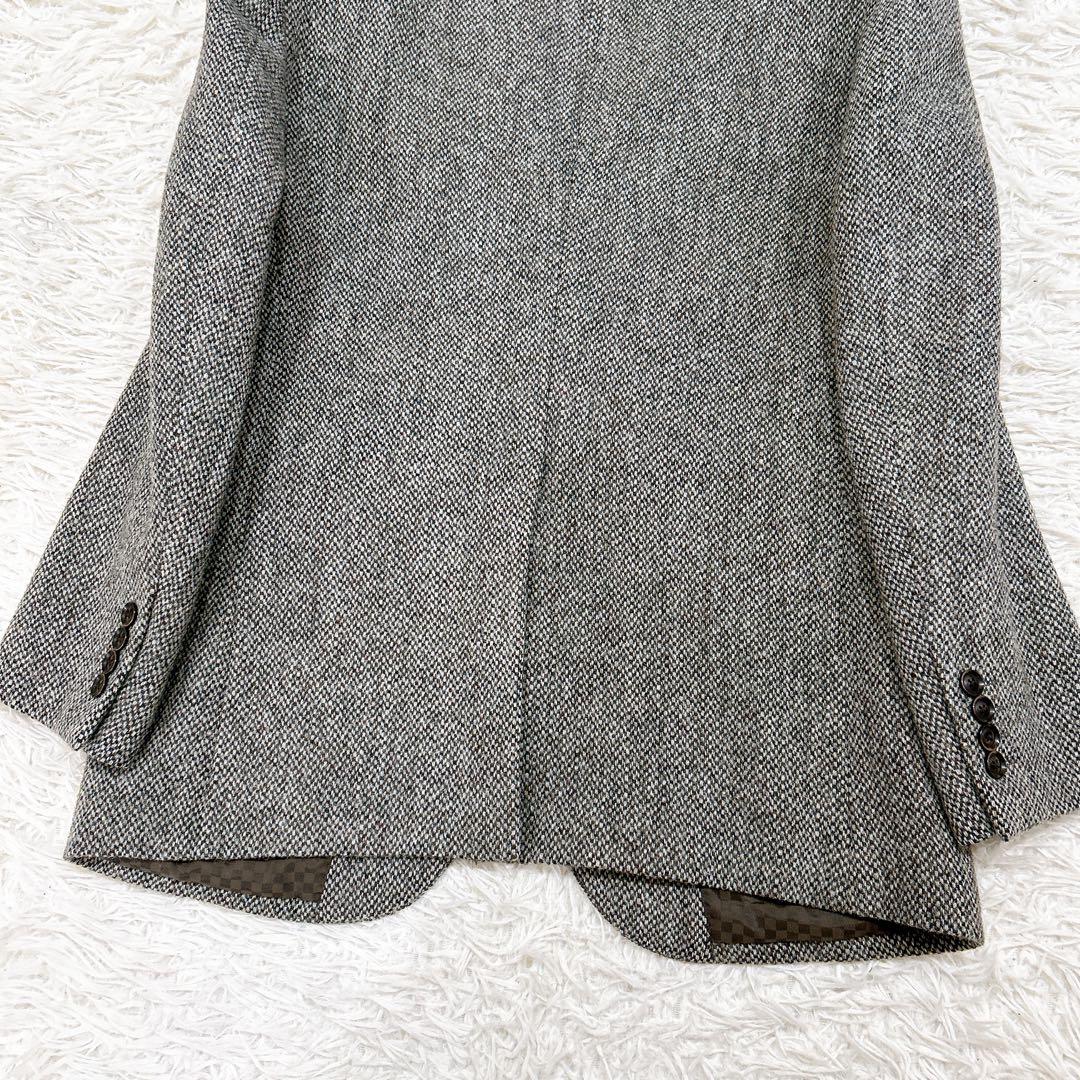 美品 ハリスツイード リスペクト テーラードジャケット ツイード 2B グレー