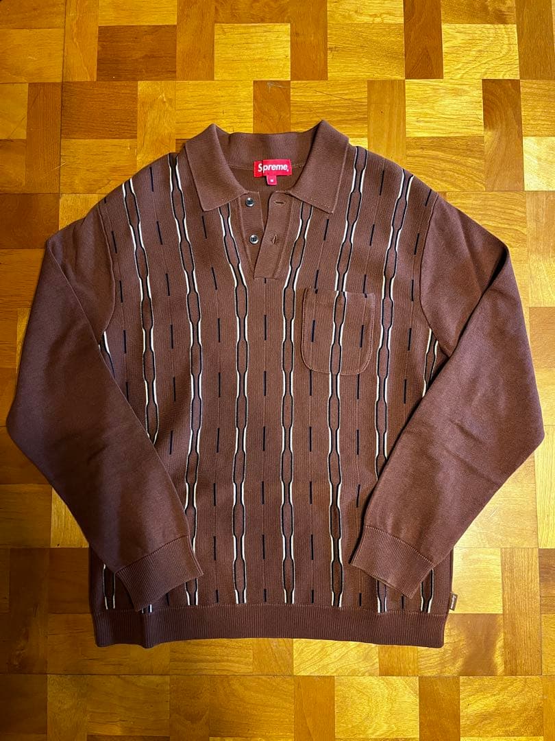 トップス supreme Vertical Stripe knit polo