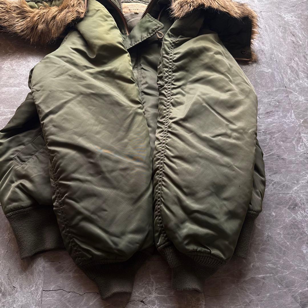 AVIREX N-2B 短丈　フライトジャケット　ビッグロゴ　ファー　y2k