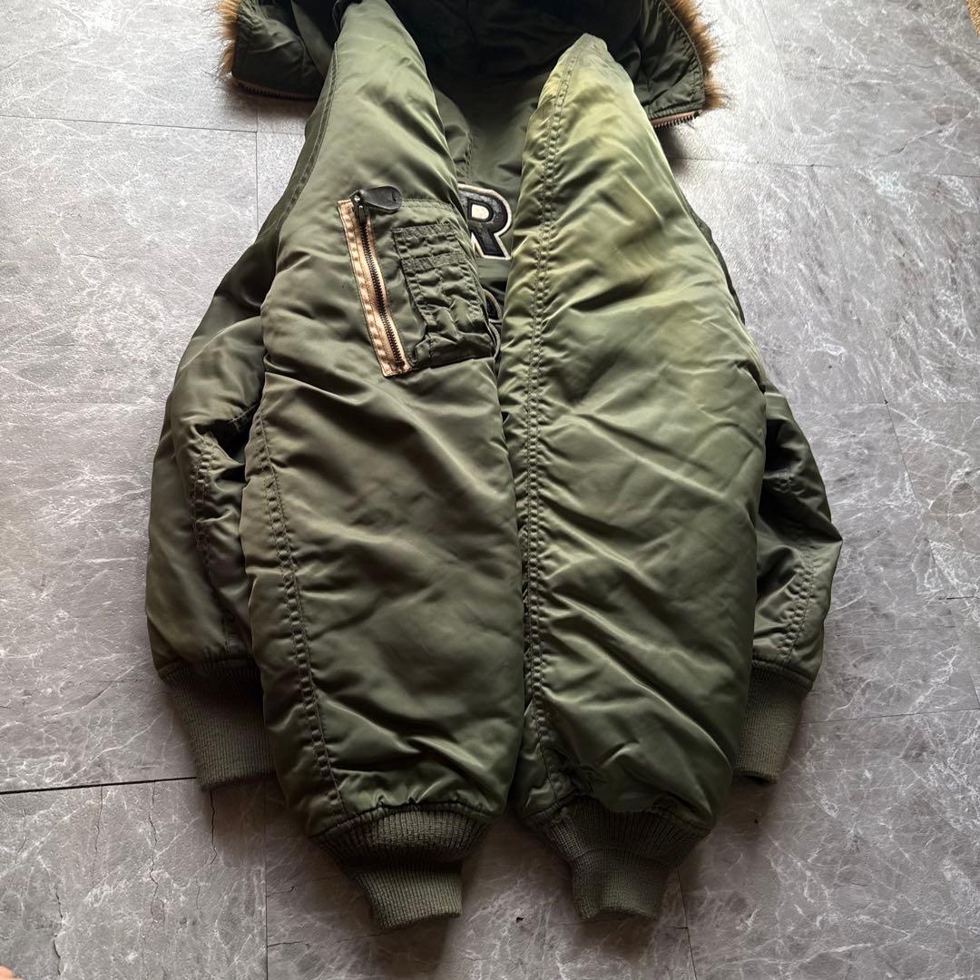 AVIREX N-2B 短丈　フライトジャケット　ビッグロゴ　ファー　y2k