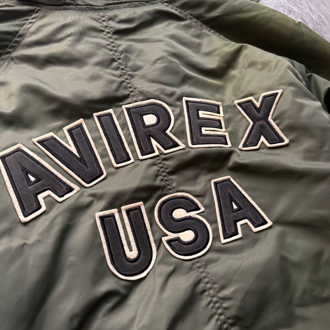 AVIREX N-2B 短丈　フライトジャケット　ビッグロゴ　ファー　y2k