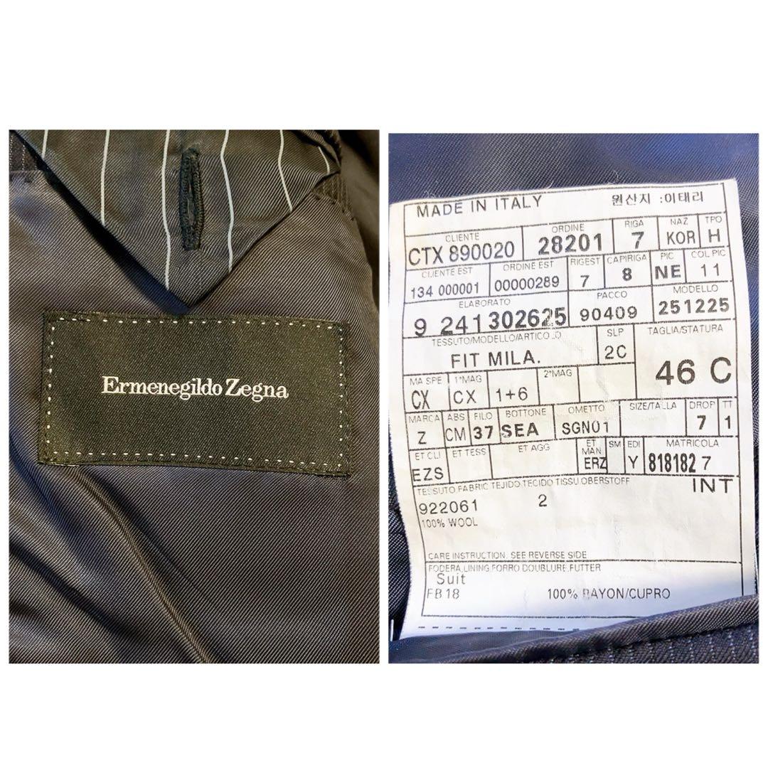 【黒タグ】Ermenegildo Zegna　スーツ　ネイビー　46　MILA