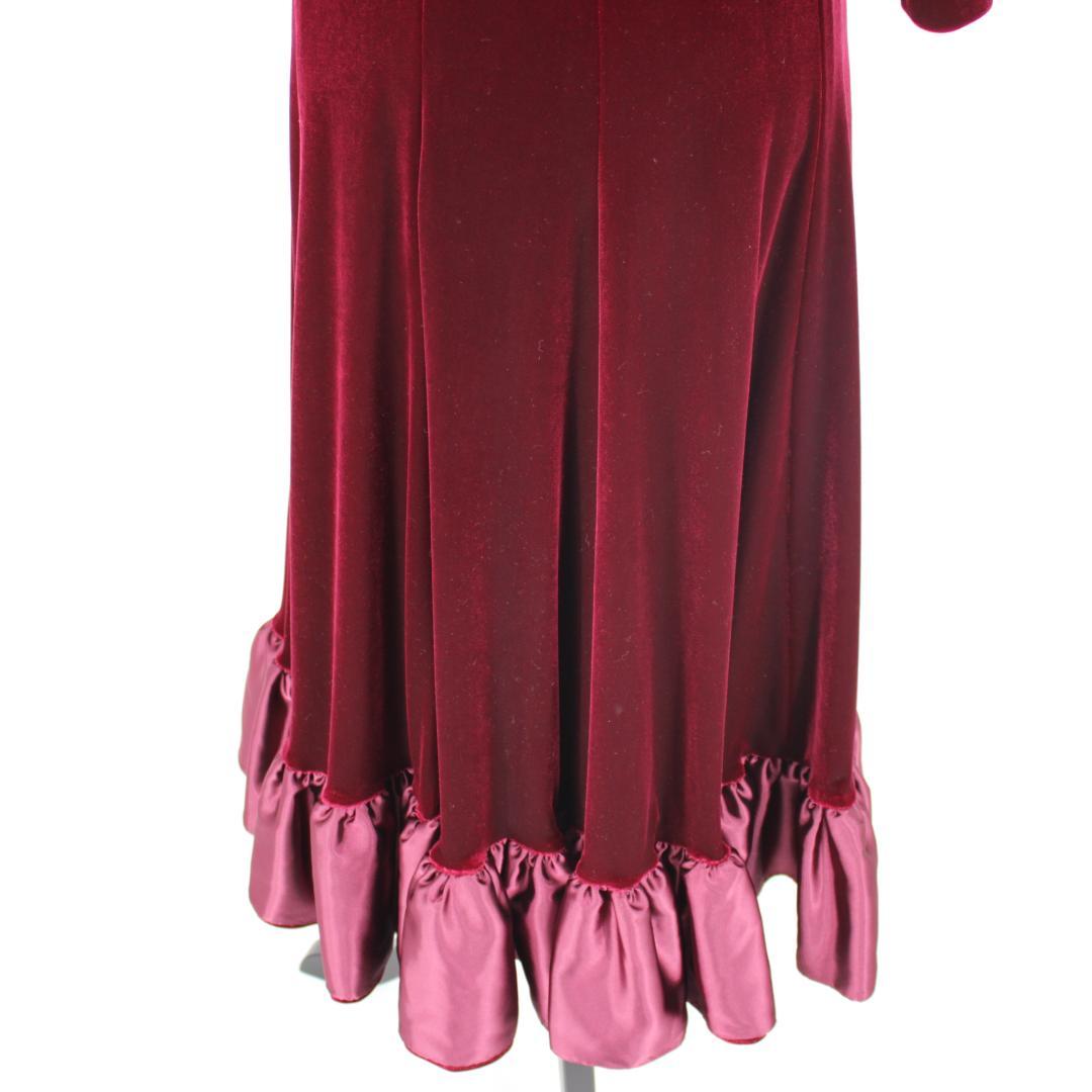 【フラダンス用衣装 美品 ベロアドレス】メネフネ ワインレッド ボルドー