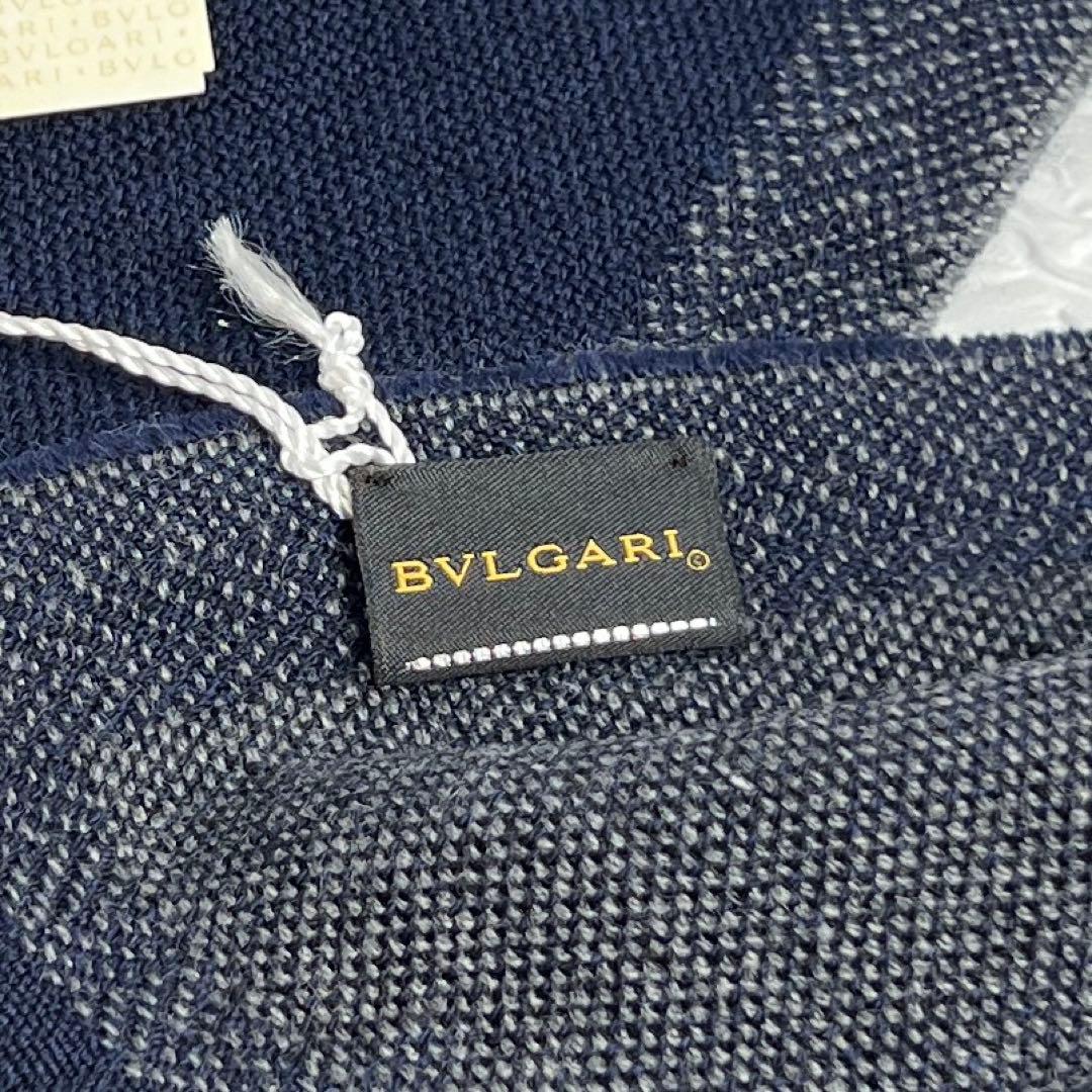 ✨未使用品✨BVLGARIブルガリ　カシミア＆ウール　マフラー　ネイビー