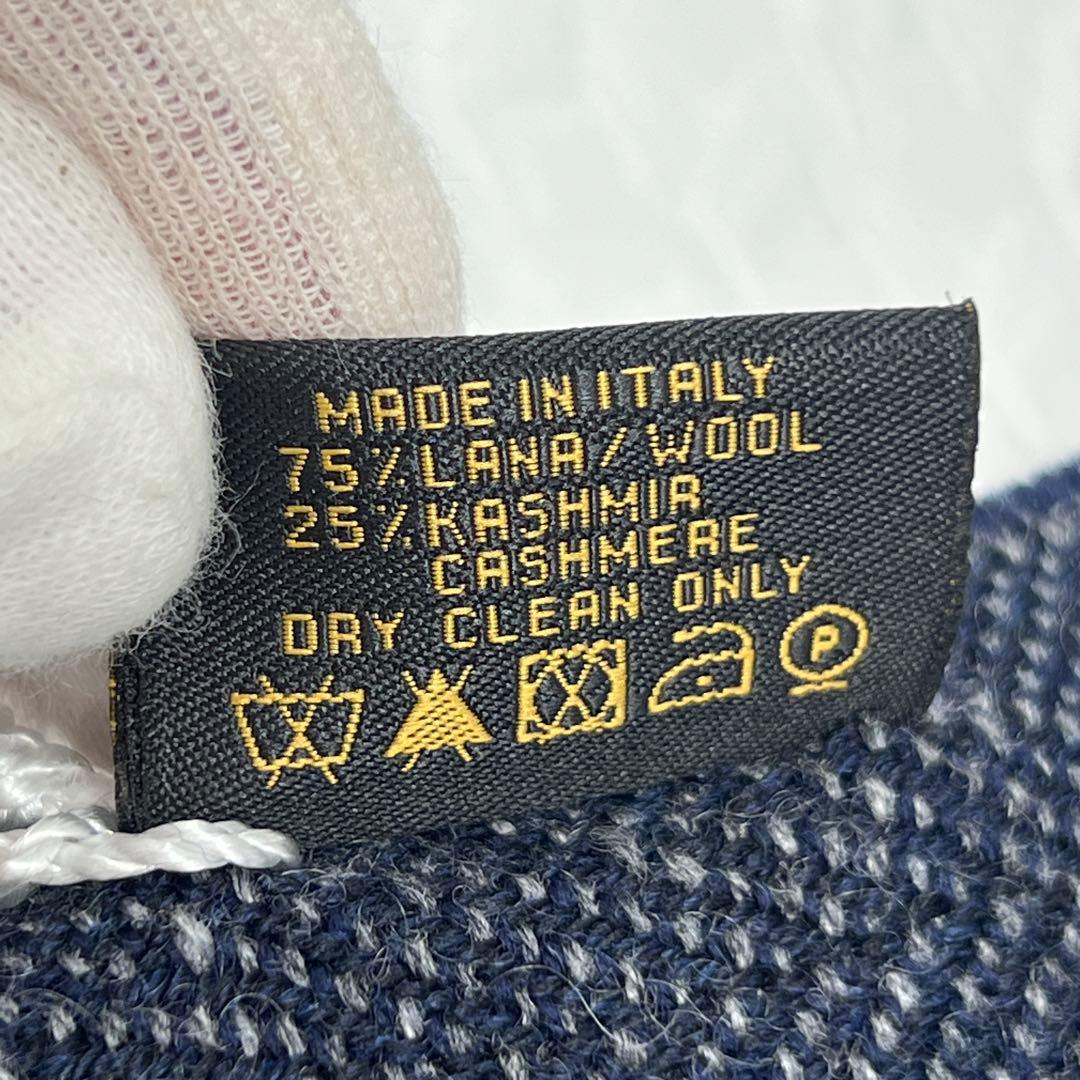 ✨未使用品✨BVLGARIブルガリ　カシミア＆ウール　マフラー　ネイビー