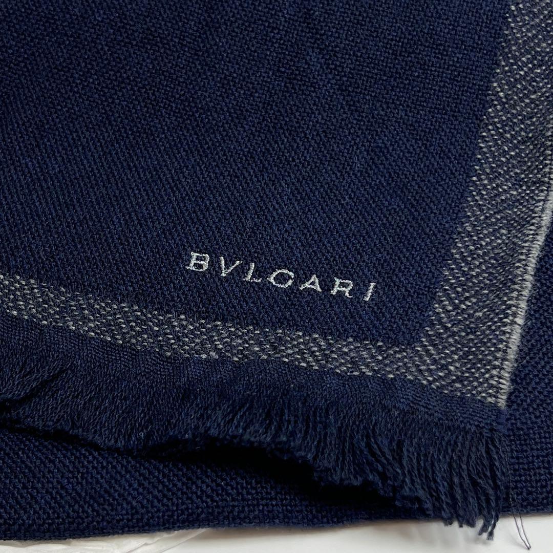✨未使用品✨BVLGARIブルガリ　カシミア＆ウール　マフラー　ネイビー